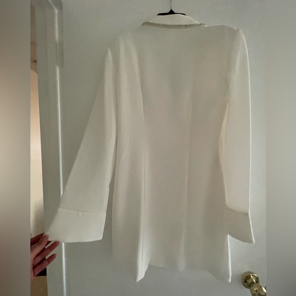 Cinq A Sept Ivory mini Dress Barette blazer Dress Size 4 rehearsal dinner dress - Picture 12 of 16